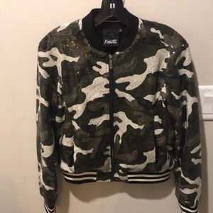 NANETTE LEPORE CAMOUFLAGE SEQUINS JACKET